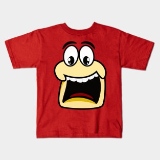 Scared Funny Face Cartoon Emoji Kids T-Shirt